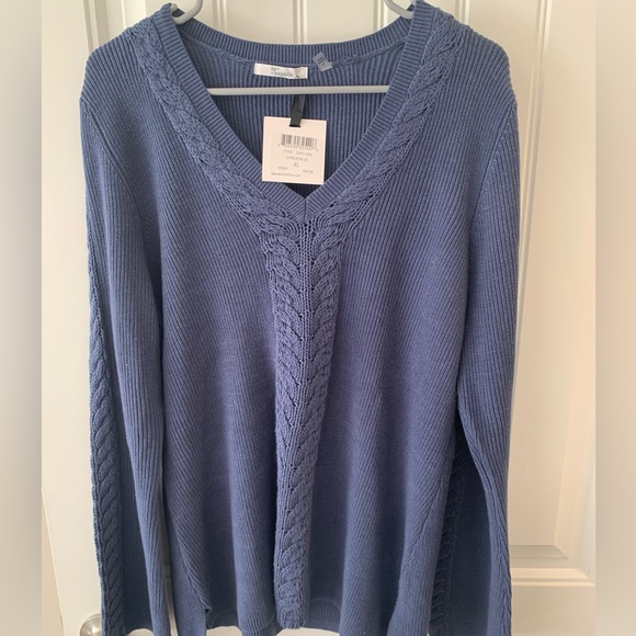 Blue v-neck sweater - Picture 3 of 5